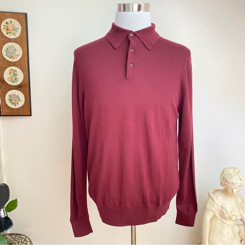 Per Me Uomo Merino Extra Fine Wool Sweater Merlot Made in Australia